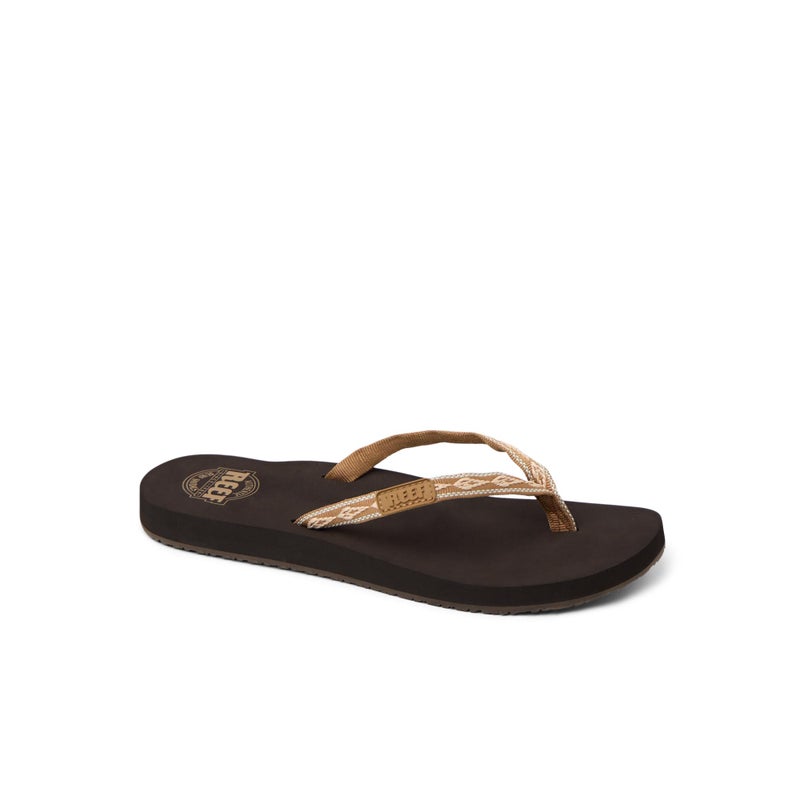 Reef Ginger Womens Beach Flip Flop, Soft Woven Strap Made From 100% Recycled PET, Brown/Peach, 6 - Image 2